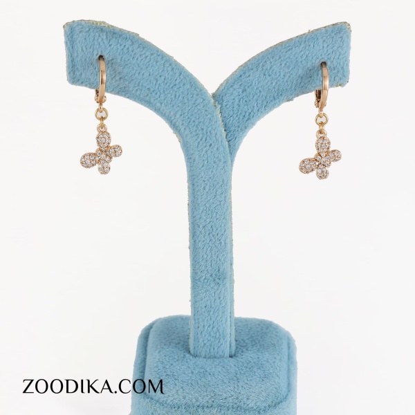 گوشواره حلقه ای آویز پروانه گوشواره حلقه ای آویز پروانه