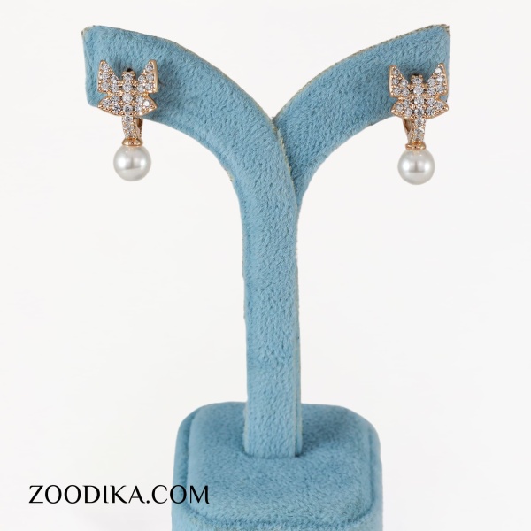 گوشواره پروانه ای مرواریدی ژوپینگ گوشواره پروانه ای مرواریدی ژوپینگ